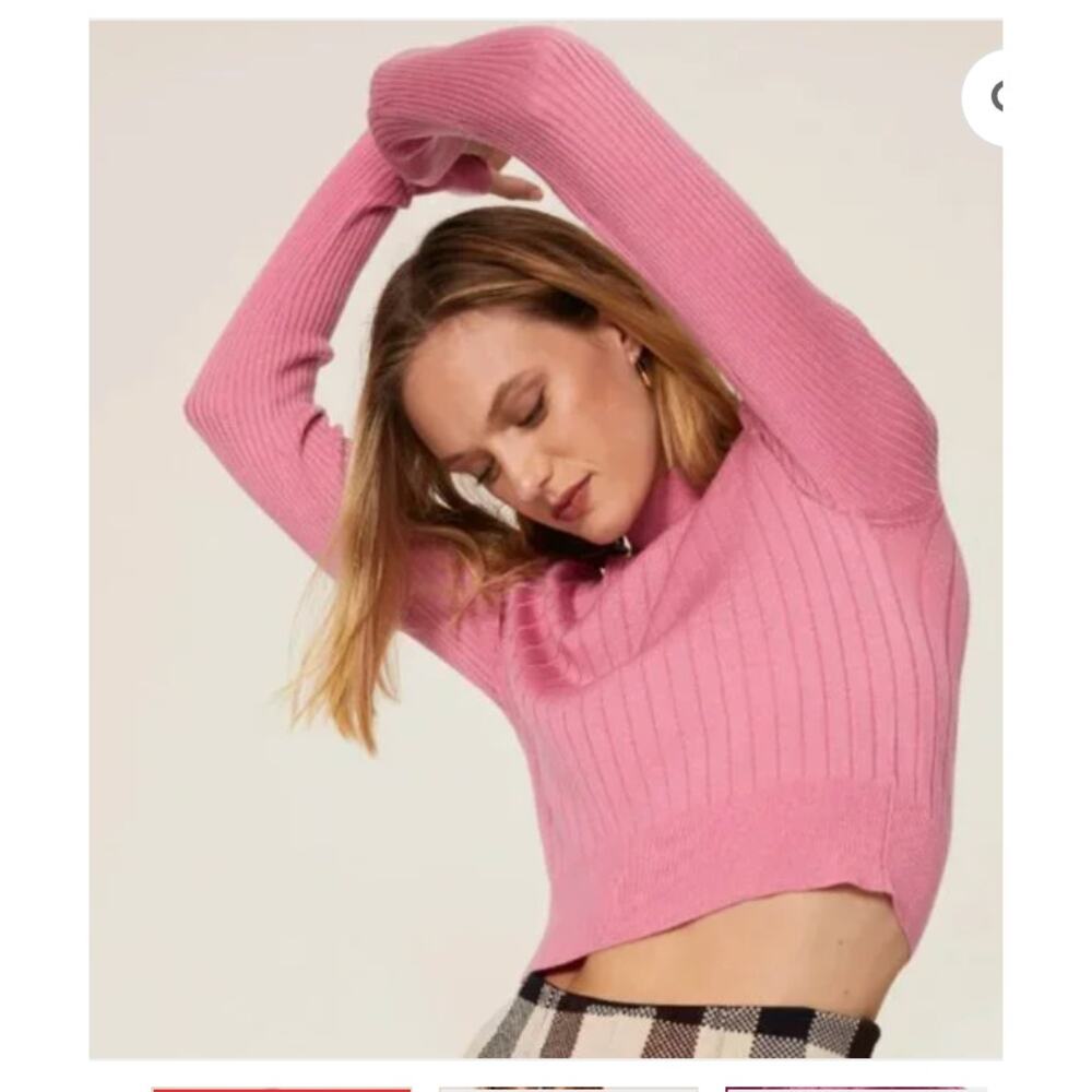 Tome Collective Sweater Womens XS Ribbed Mock Neck Merino Wool Blend Long Sleeve